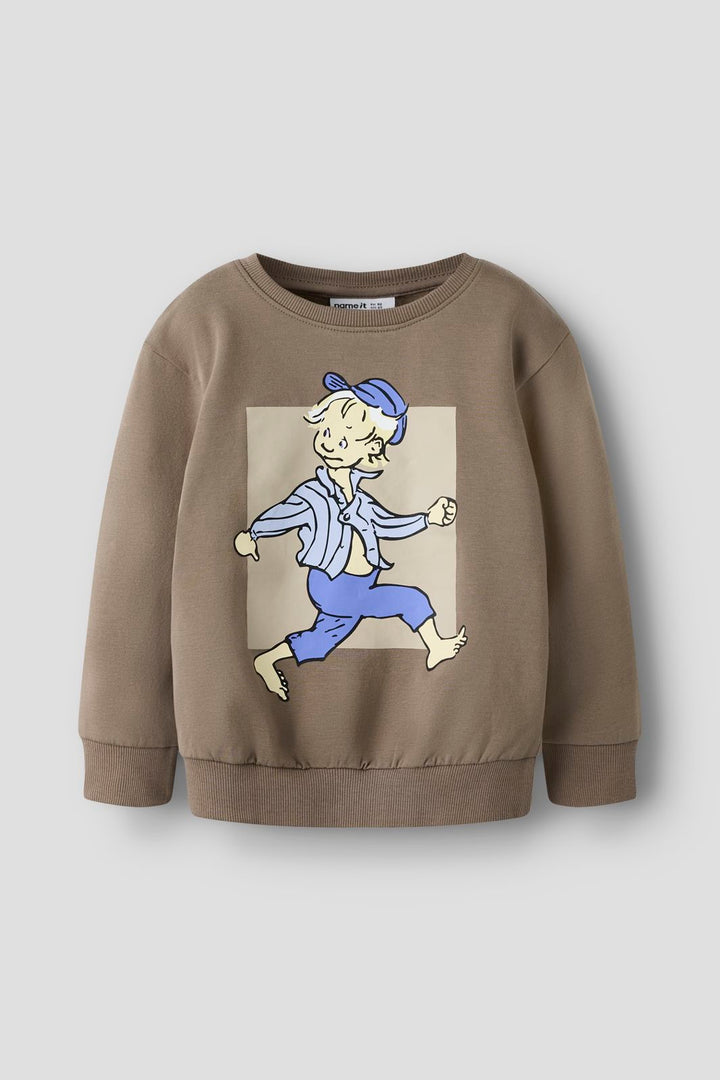 Name It - Nmmole Emil Nreg Sweat Sky - 5238401 Walnut