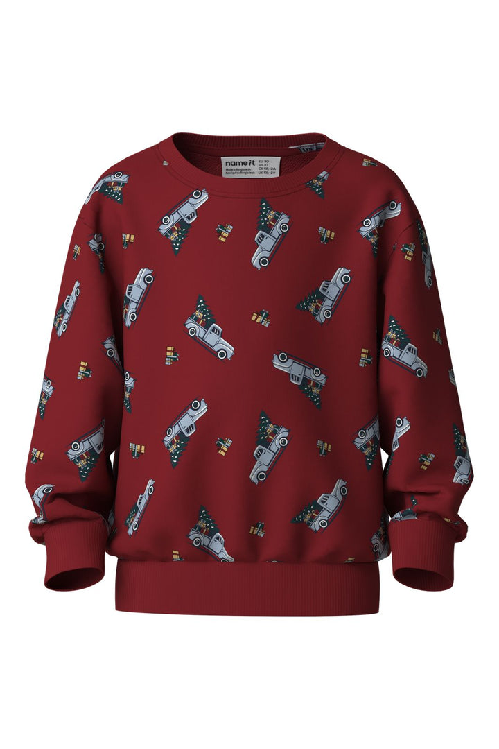 Name It - Nmmvoluf Ls Nreg Sweat - 5135291 Red Dahlia Car