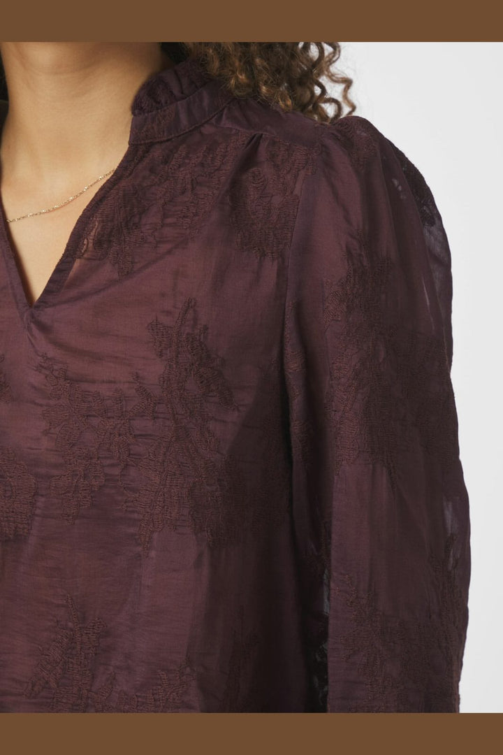 Neo Noir - Amara Big Embroidery Blouse 163032 - 174 - Burgundy