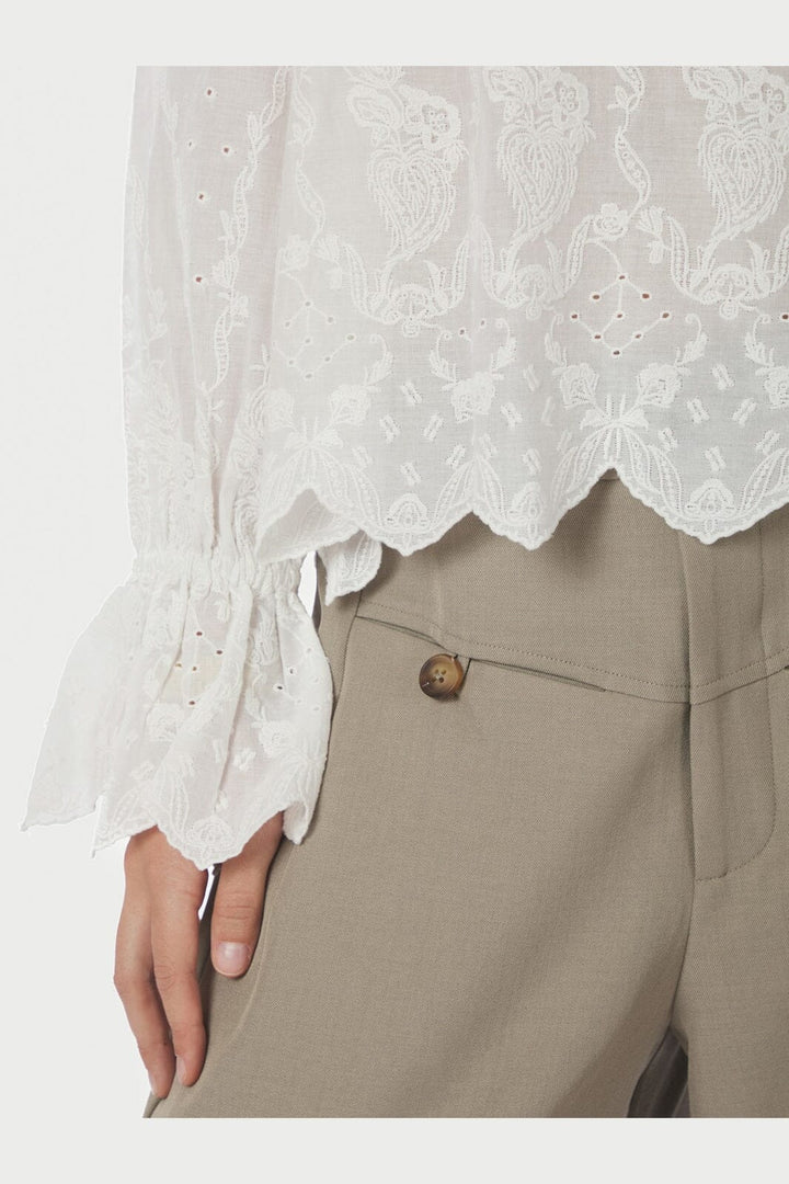 Neo Noir - Amara Delicate Emb Blouse 166708 - 120 - White