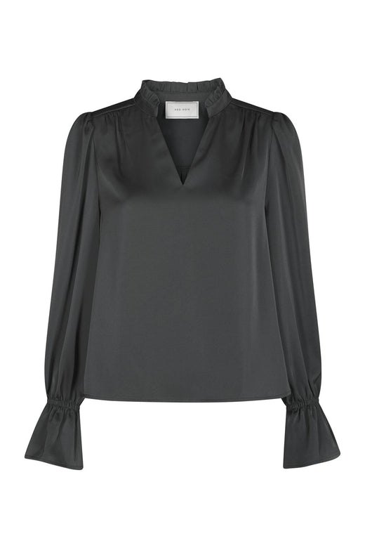 Neo Noir - Amara Drapy Satin Blouse 171105 - 132 - Antracit