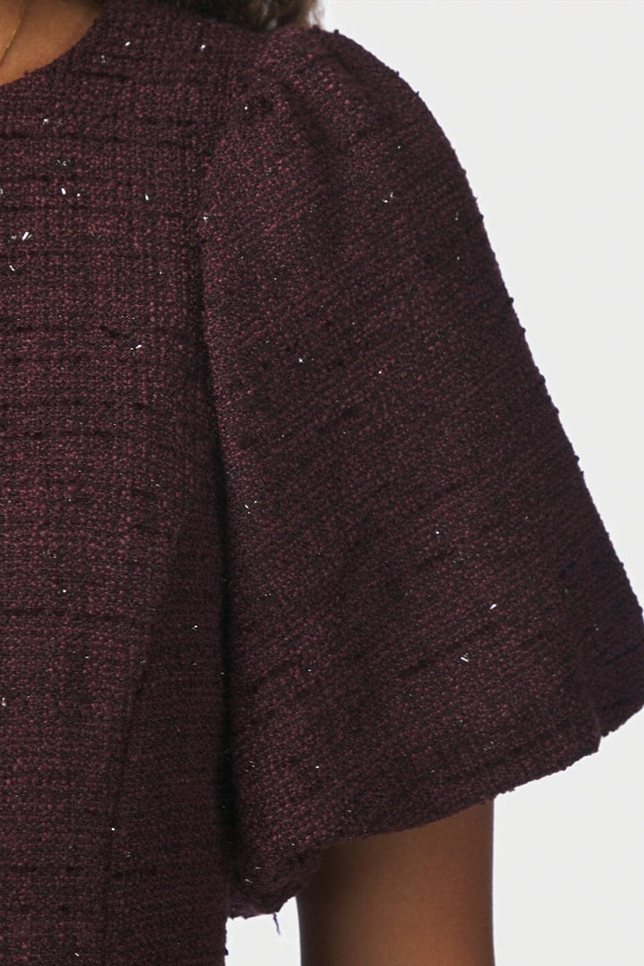 Neo Noir - Anela Boucle Glitz Blouse 170360 - 682 - Wine