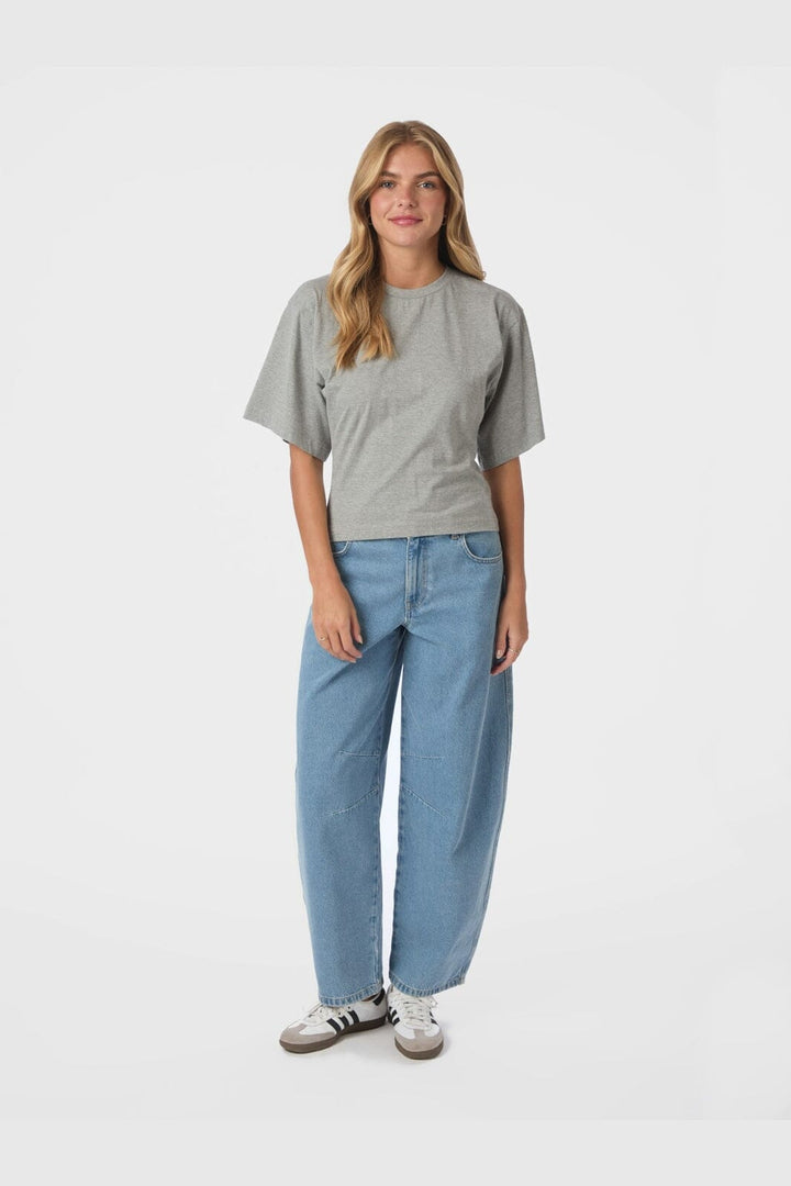 Neo Noir - Asha Boxy Tee 164418 - 133 - Grey Melange