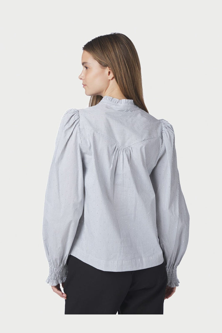 Neo Noir - Astrida Stripe Stone Blouse 167292 - 120 - White