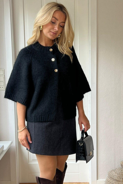 Neo Noir - Benuta Fluffy Knit Cardigan 165816 - 100 - Black Cardigans 
