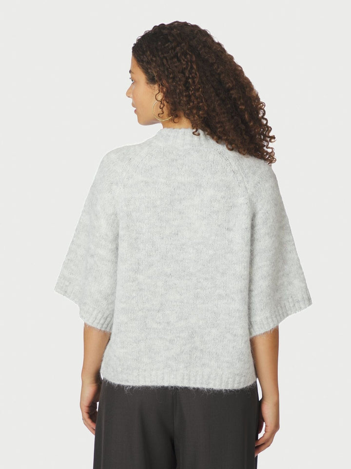 Neo Noir - Benuta Fluffy Knit Cardigan 165816 - 103 - Light Grey Melange Cardigans 