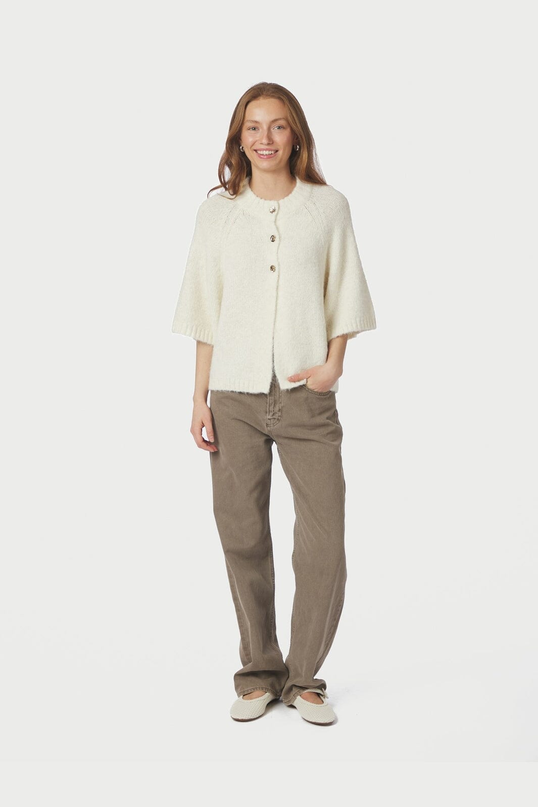Neo Noir - Benuta Fluffy Knit Cardigan 165816 - 121 - Off White