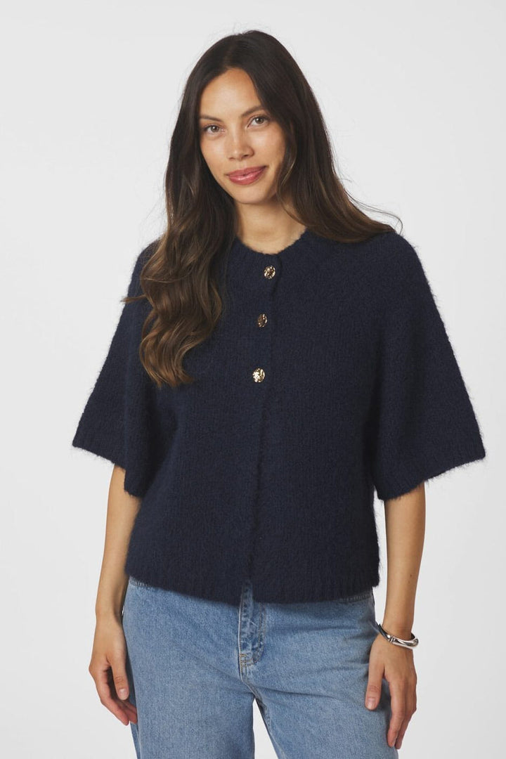 Neo Noir - Benuta Fluffy Knit Cardigan 165816 - 141 - Navy