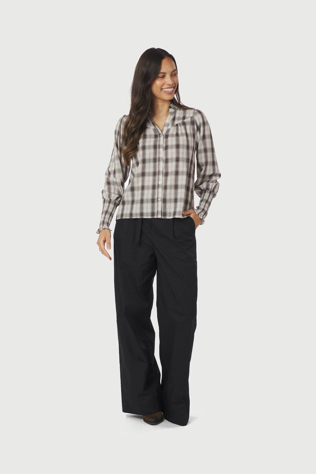 Neo Noir - Camisa Big Check Blouse 166886 - 121 - Off White