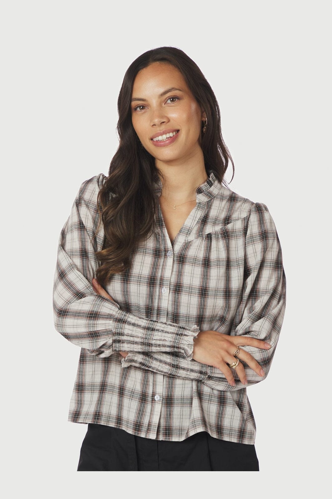 Neo Noir - Camisa Big Check Blouse 166886 - 121 - Off White