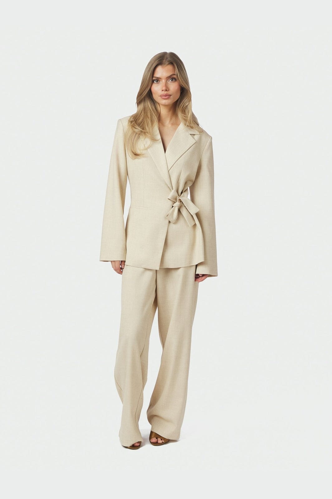 Neo Noir - Carmia Melange Tie Blazer 168227 - 976 - Beige Melange