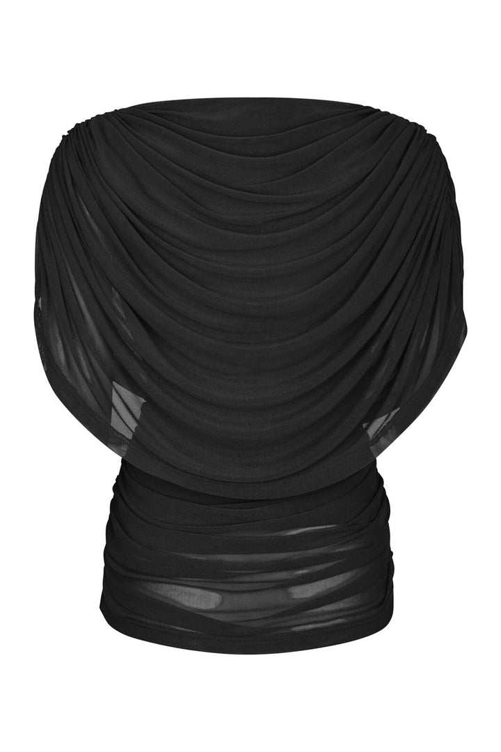 Neo Noir - Cottuna Drapy Mesh Top 167205 - 100 - Black