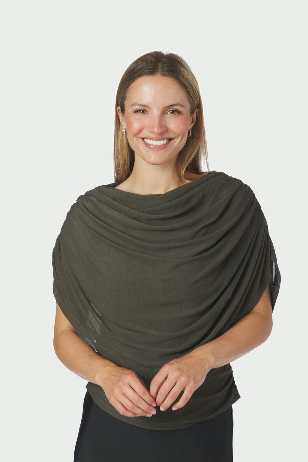 Neo Noir - Cottuna Drapy Mesh Top 167205 - 151 - Army