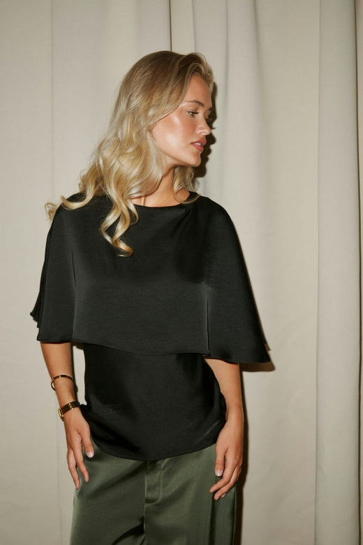 Neo Noir - Danira Heavy Sateen Top 171564 - 100 - Black