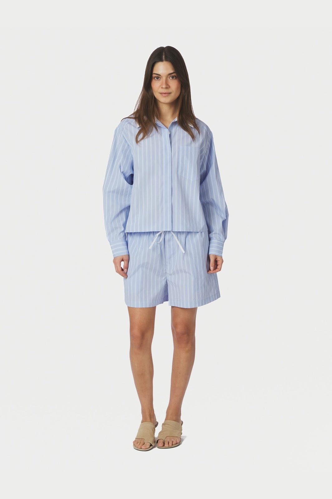Neo Noir - Delfia Stripe Shirt 169224 - 665 - Light Blue Stripe