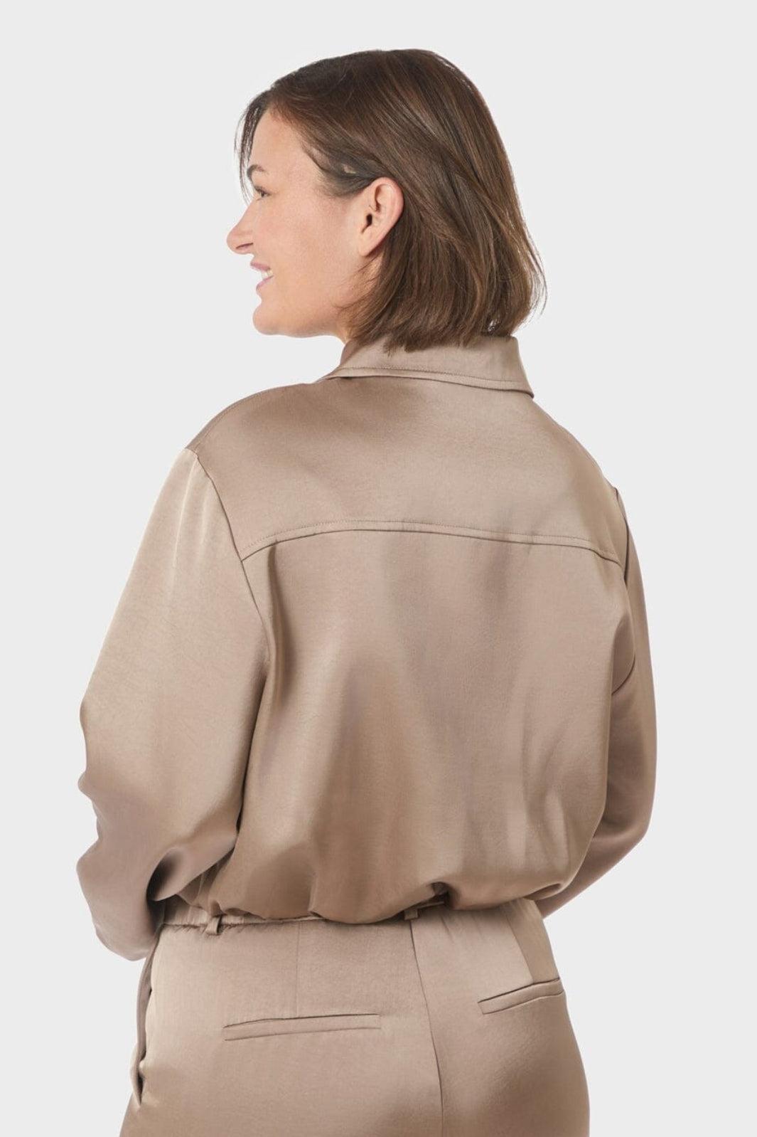 Neo Noir - Denielle Heavy Sateen Jacket 167474 - 811 - Dark Taupe