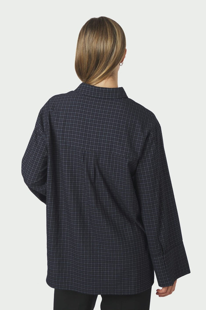 Neo Noir - Dita Check Shirt 170763 - 534 - Dark Blue