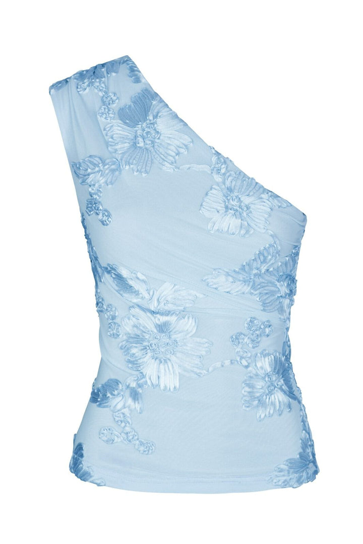 Neo Noir - Florini Big Flower Mesh Top 166166 - 145 - Light Blue
