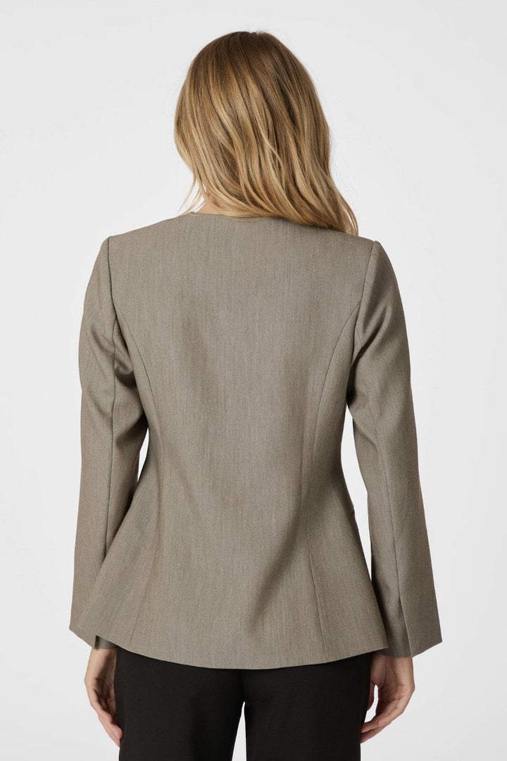 Neo Noir - Frillis Fitted Blazer 165996 - 125 - Dark Sand