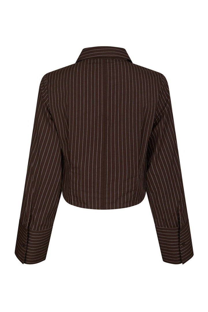 Neo Noir - Frost Striped Shirt 167157 - 676 - Dark Brown