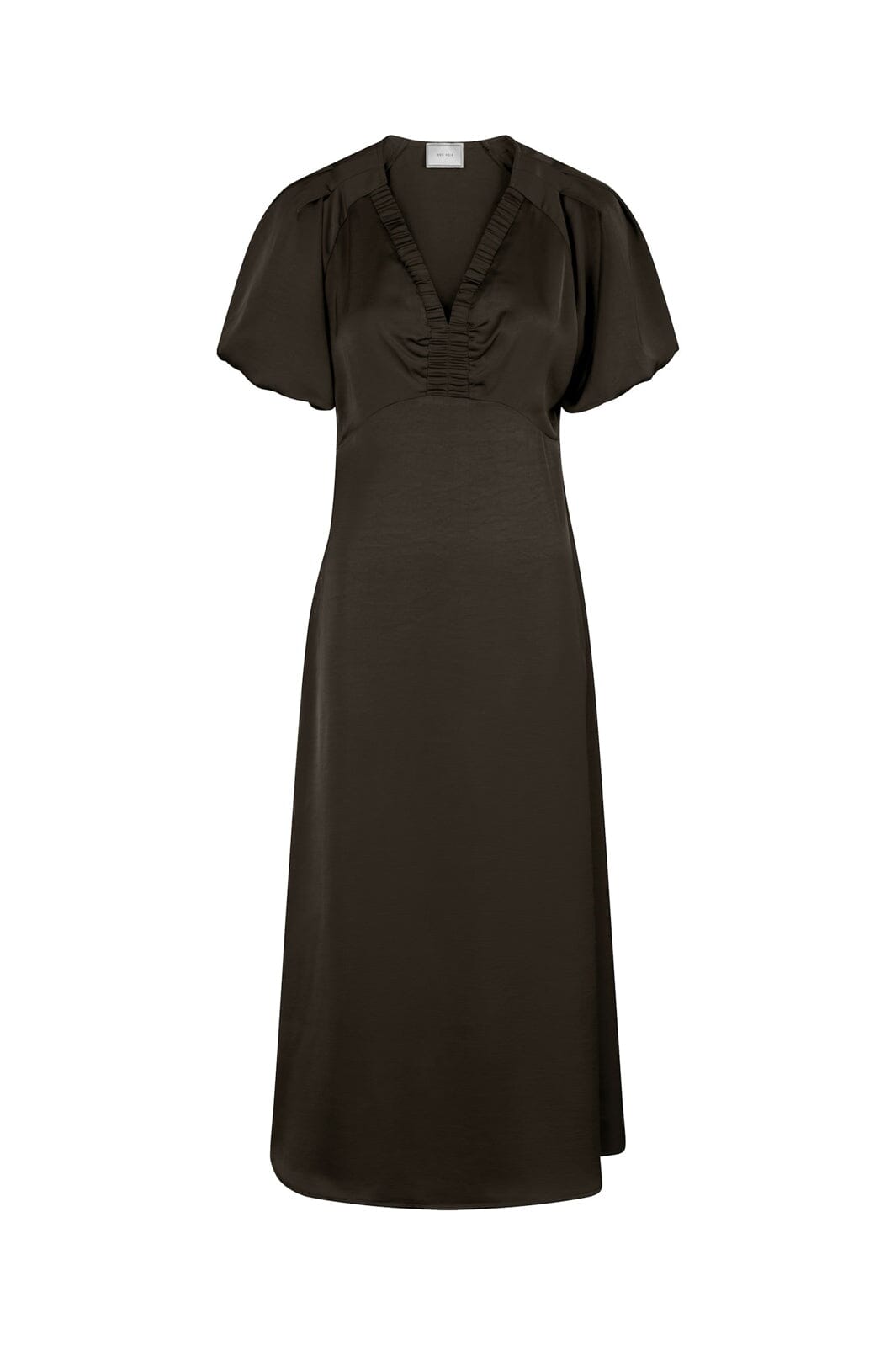 Neo Noir - Illana Heavy Sateen Dress 162521 - 676 - Dark Brown