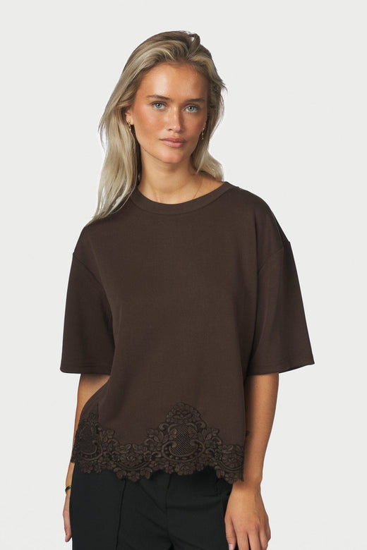 Neo Noir - Iria Lace Tee 170063 - 210 - Brown T-shirts 