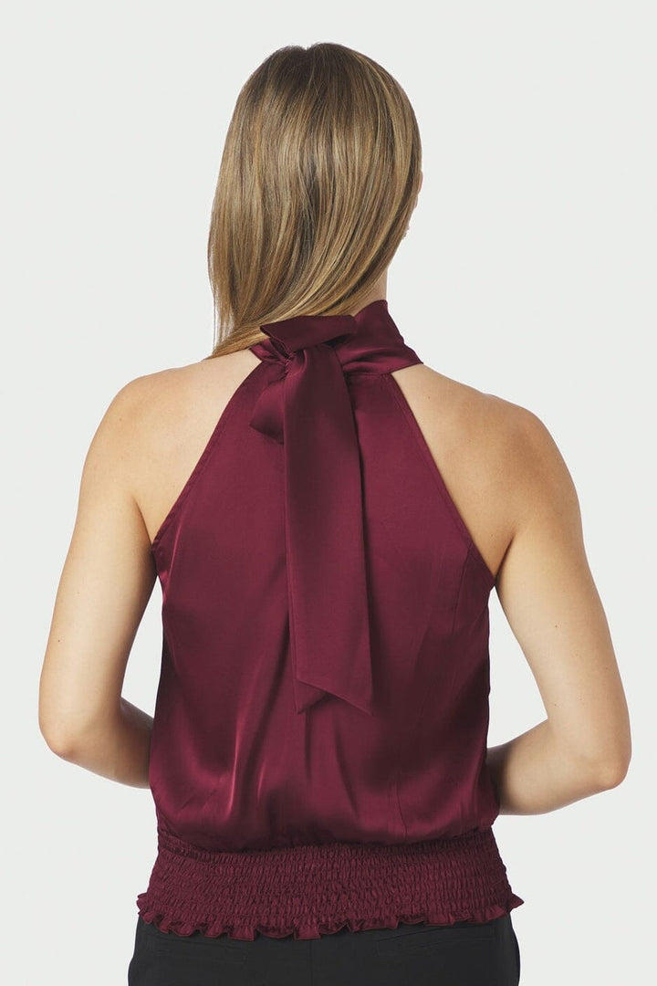Neo Noir - Jos Drapy Satin Top 167311 - 174 - Burgundy