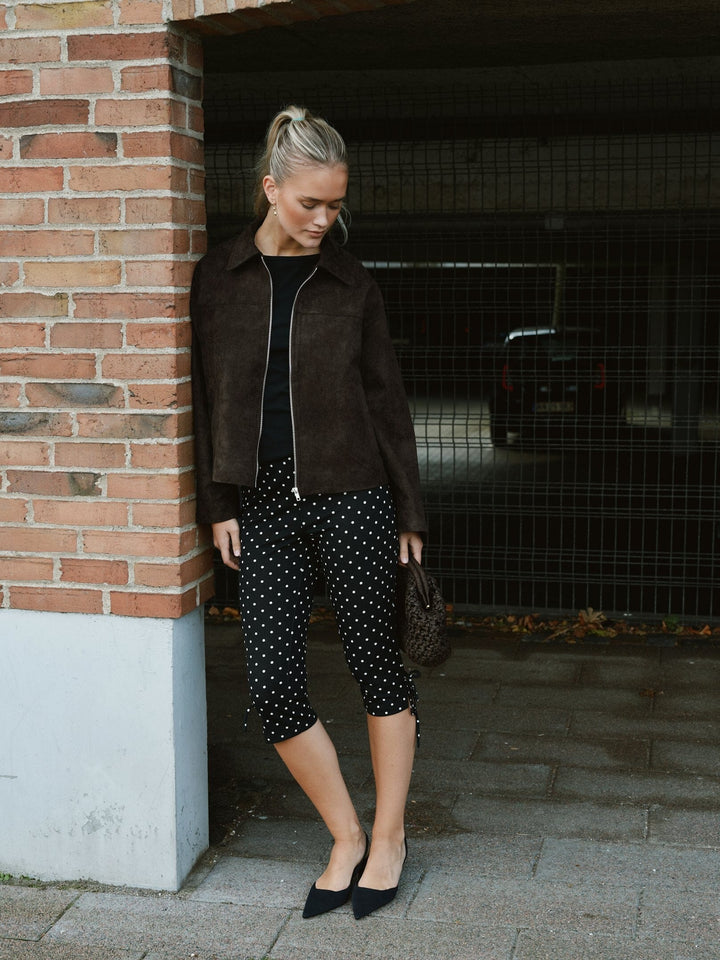 Neo Noir - Juan Dot Capri Pants 171224 - 100 - Black Bukser 