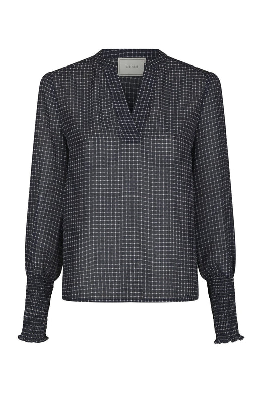 Neo Noir - Landa Simple Check Blouse 171000 - 141 - Navy