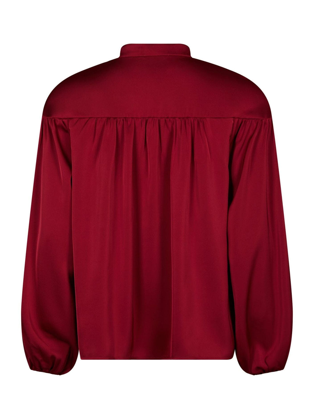 Neo Noir - Lunell Drapy Satin Blouse 171660 - 682 - Wine Bluser 