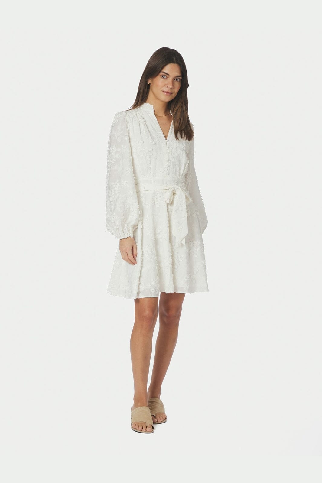 Neo Noir - Monnie Embroidery Dress 167899 - 120 - White