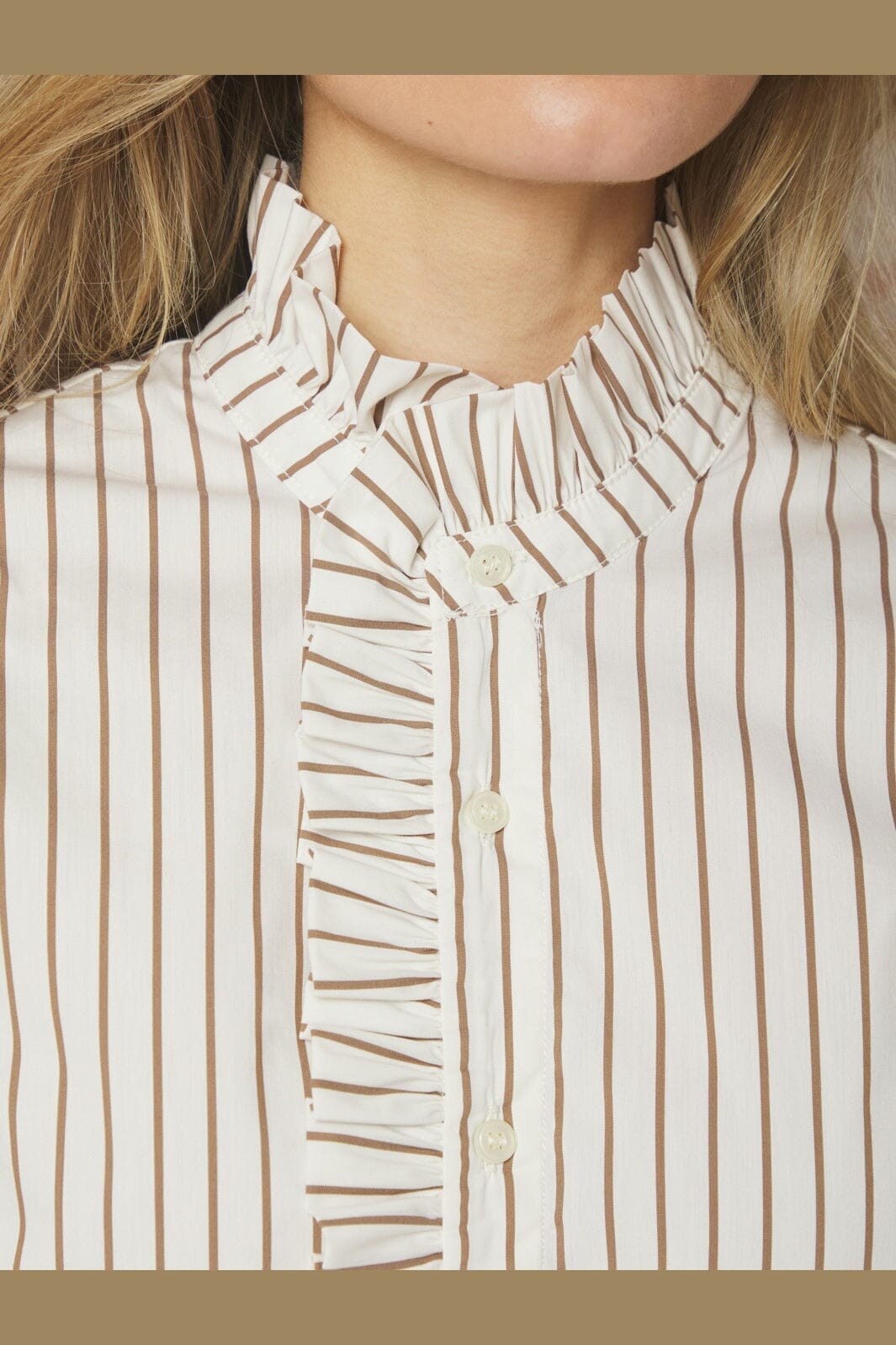 Neo Noir - Nellie Wide Stripe Dress 168228 - 124 - Ivory