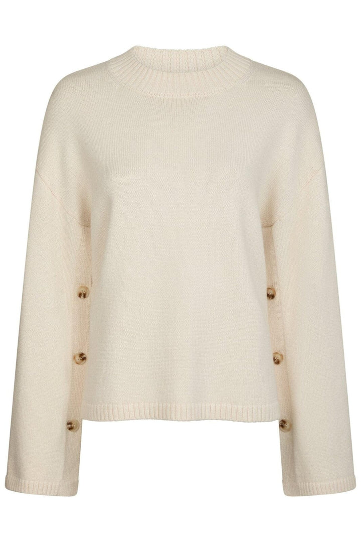 Neo Noir - Nello Button Knit Blouse 164512 - 124 - Ivory