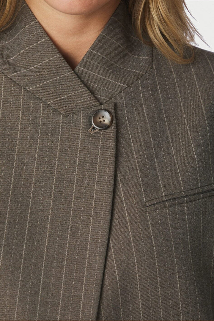 Neo Noir - Nerine Pinstripe Blazer 170127 - 811 - Dark Taupe