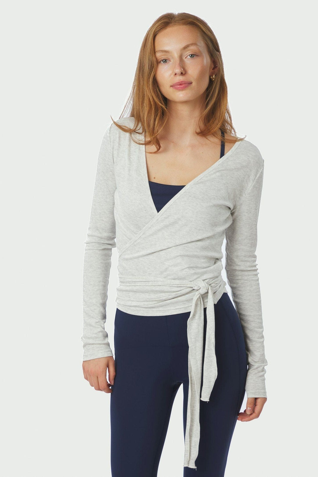 Neo Noir - Nia Jersey Wrap Blouse 165501 - 103 - Light Grey Melange Bluser 
