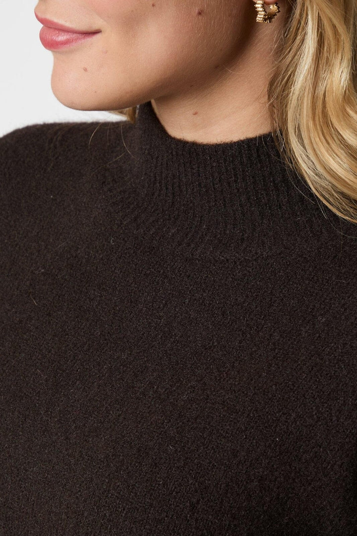 Neo Noir - Paulina Knit Blouse 159703 - 676 - Dark Brown