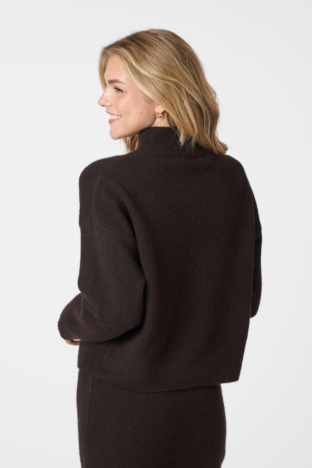 Neo Noir - Paulina Knit Blouse 159703 - 676 - Dark Brown