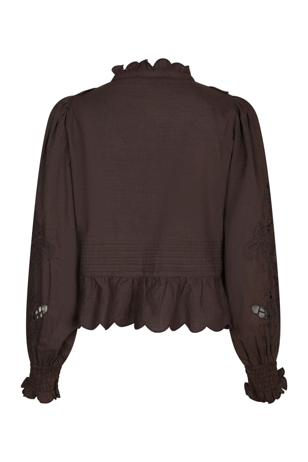 Neo Noir - Petrine Embroidery Blouse 161136 - 676 - Dark Brown