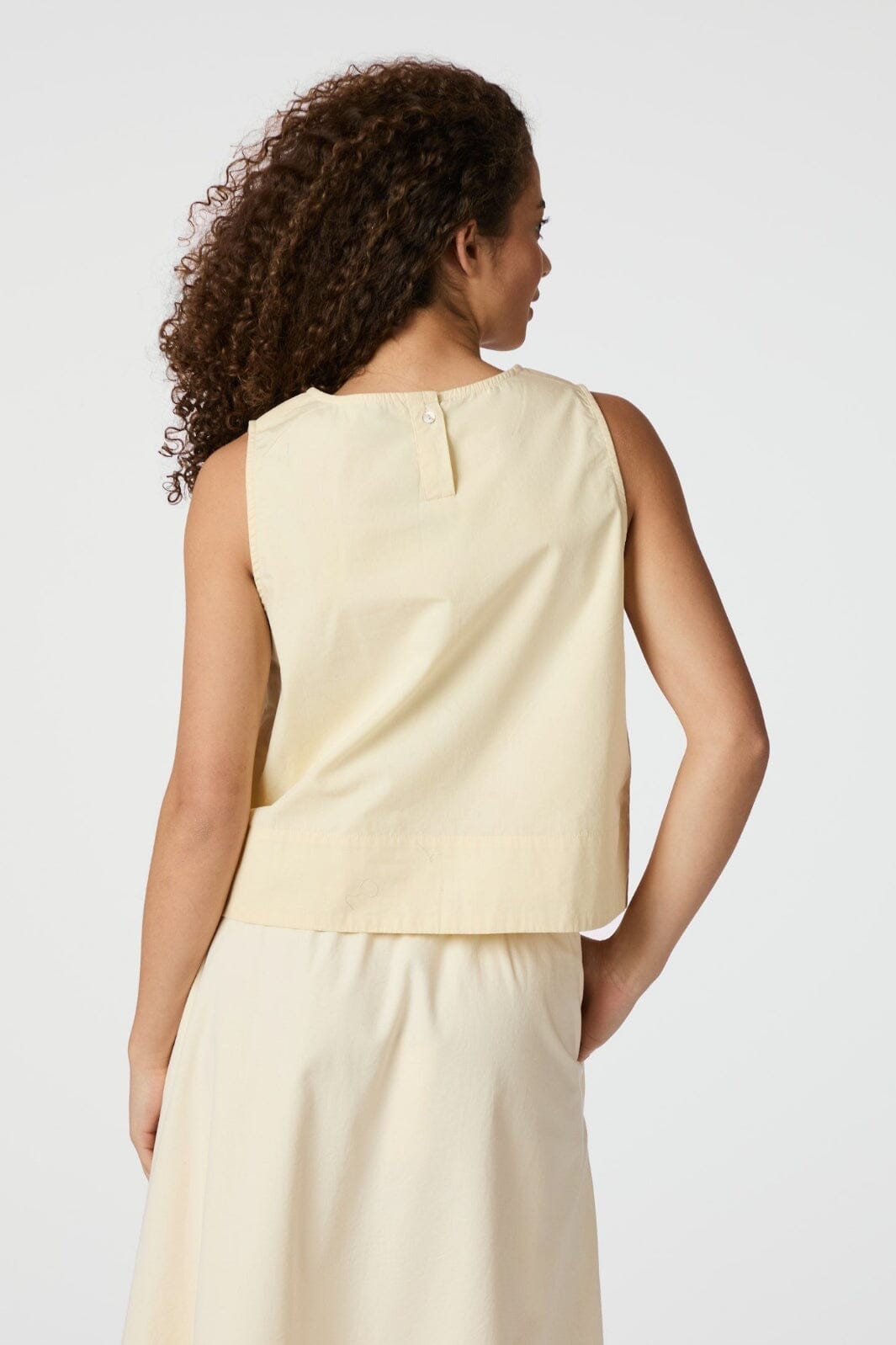 Neo Noir - Polly C Poplin Top - Light Yellow