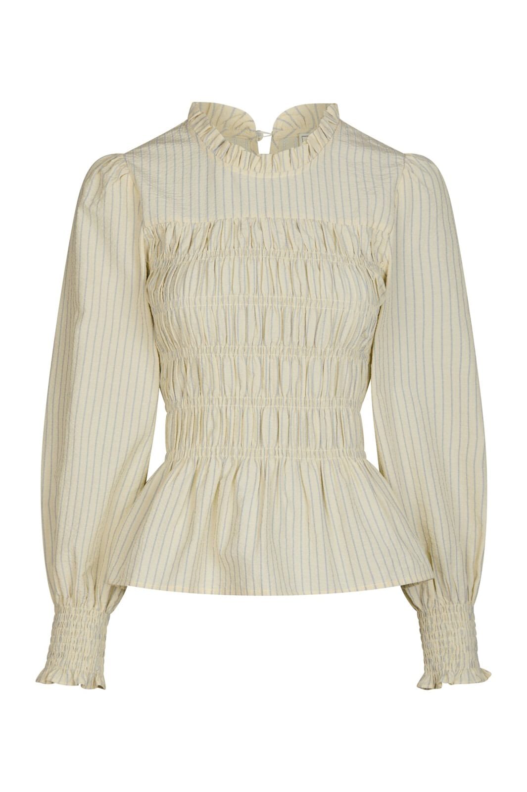 Neo Noir - Possa Crepe Stripe Blouse 166413 - 191 - Light Yellow