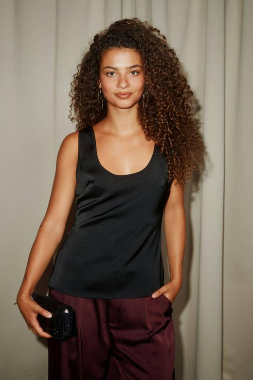 Neo Noir - Renna Heavy Sateen Top 171458 - 100 - Black Toppe 