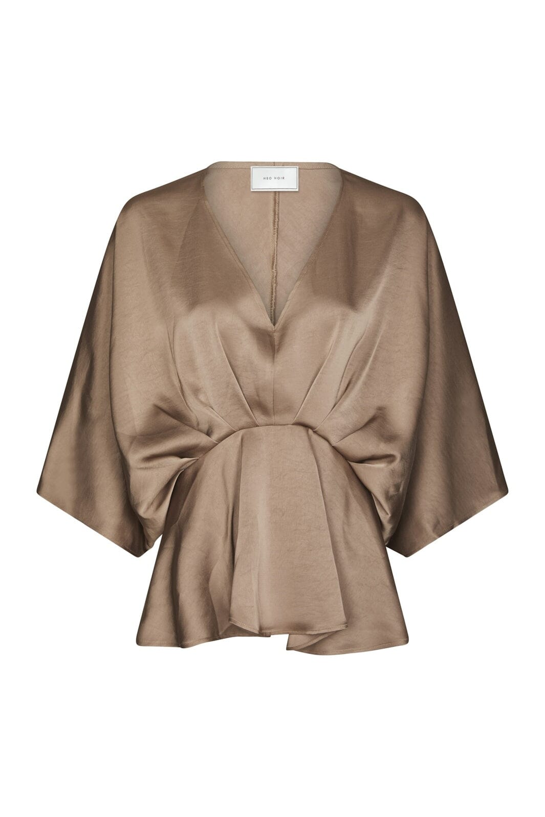 Neo Noir - Rivina Heavy Sateen Blouse 168095 - 811 - Dark Taupe