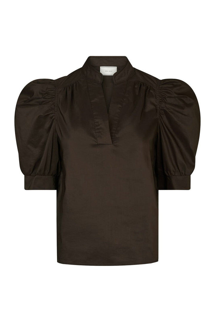 Neo Noir - Roella Poplin Blouse 164283 - 584 - Chocolate Brown