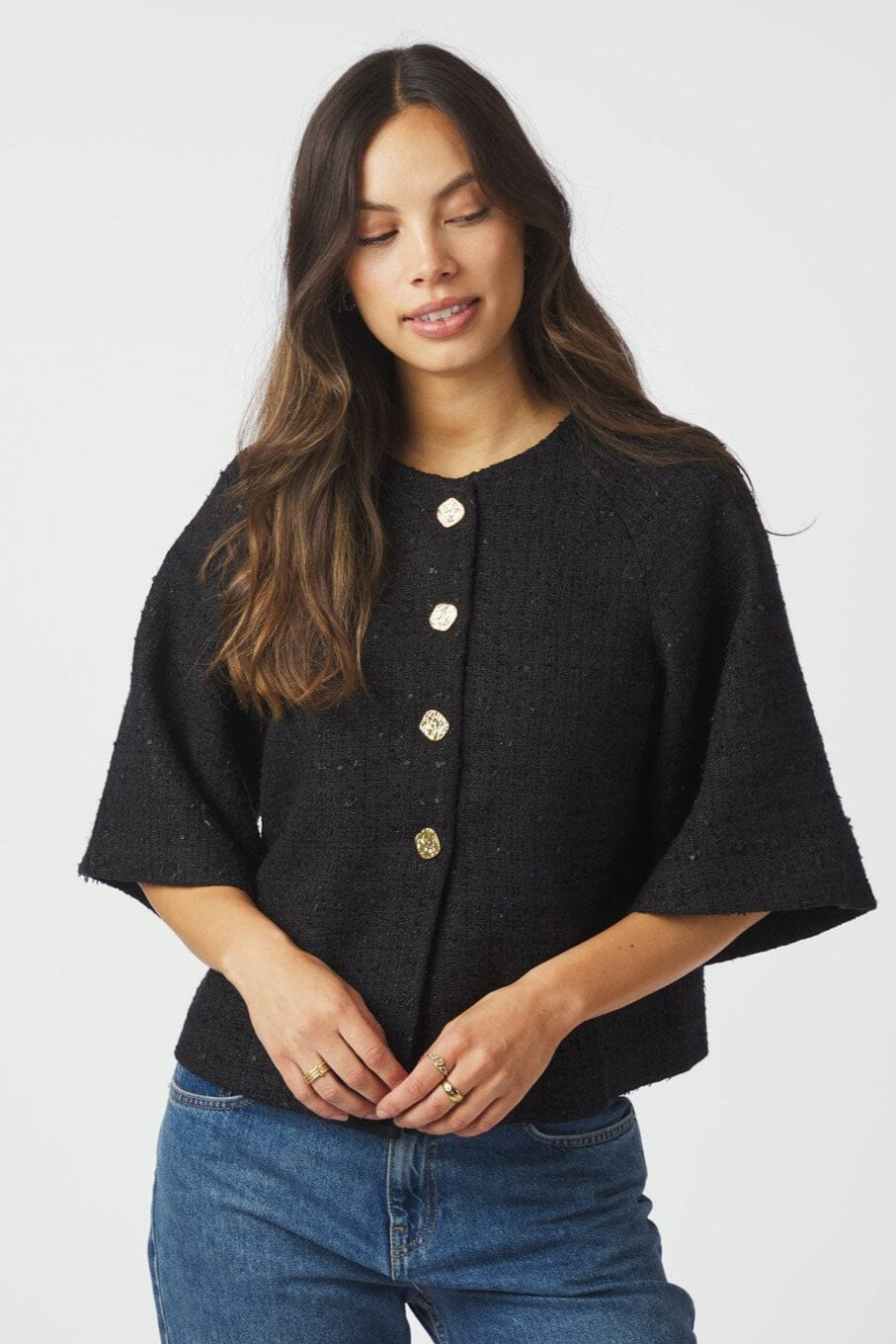 Neo Noir - Rosella Boucle Mini Jacket 166488 - 100 - Black