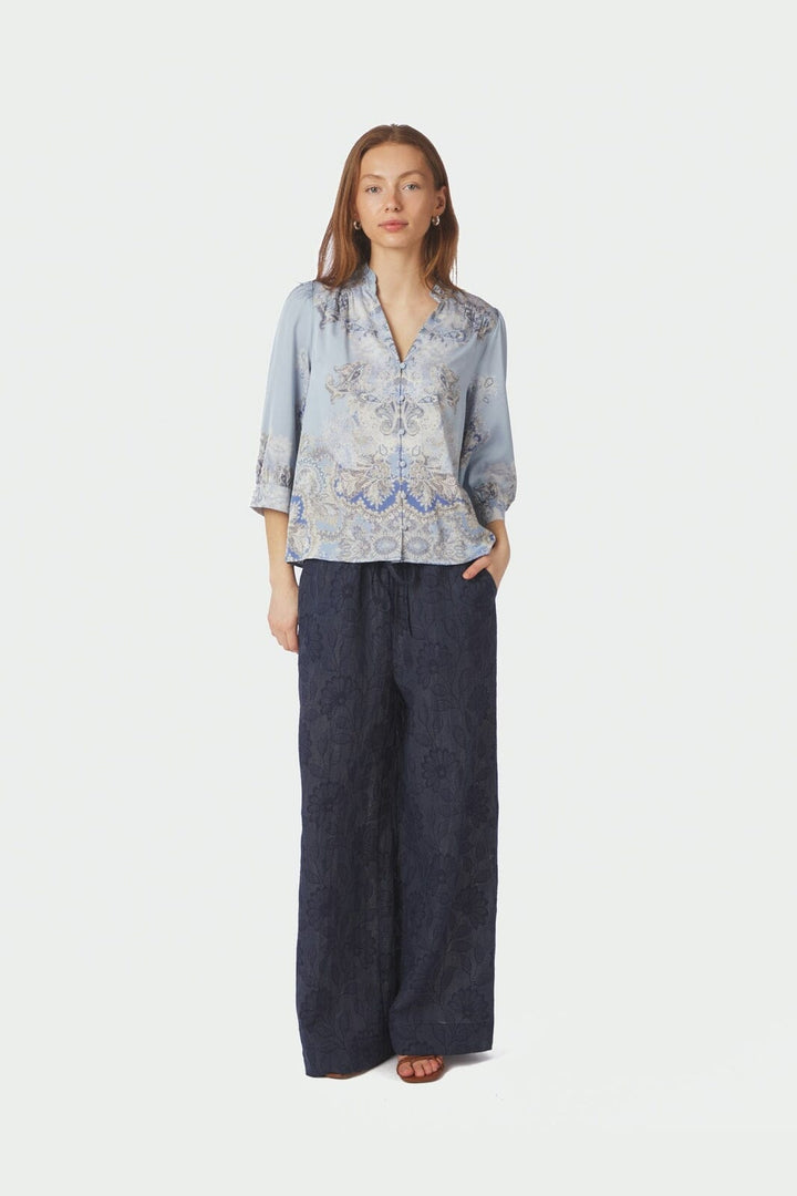 Neo Noir - Roselle Artist Paisley Blouse 165558 - 145 - Light Blue