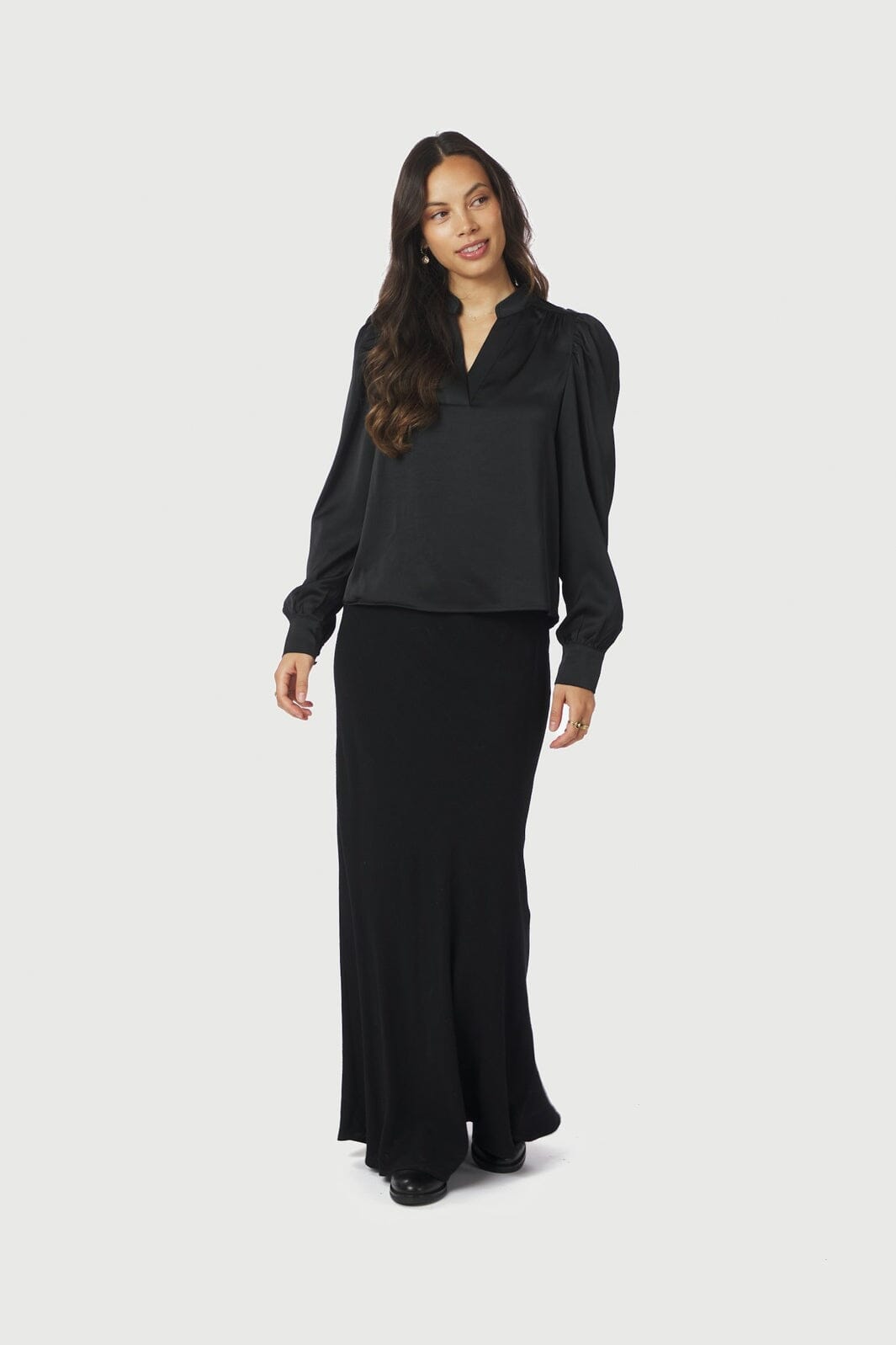 Neo Noir - Rosslyn Heavy Sateen Blouse 163769 - 100 - Black