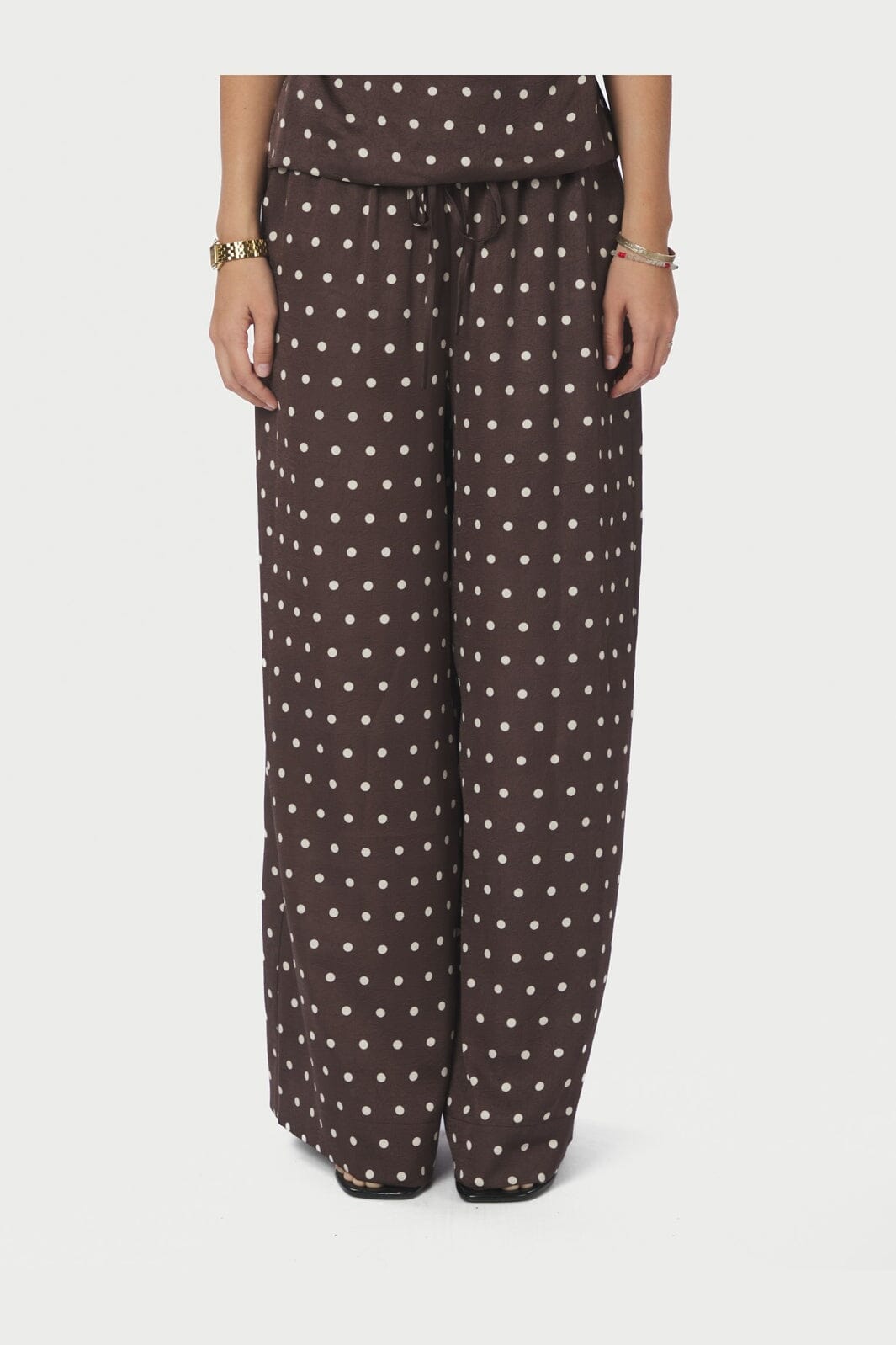 Neo Noir - Sebba Big Dot Pants 167903 - 676 - Dark Brown