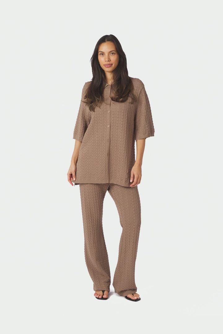 Neo Noir - Sette Fine Crochet Blouse 168327 - 214 - Taupe
