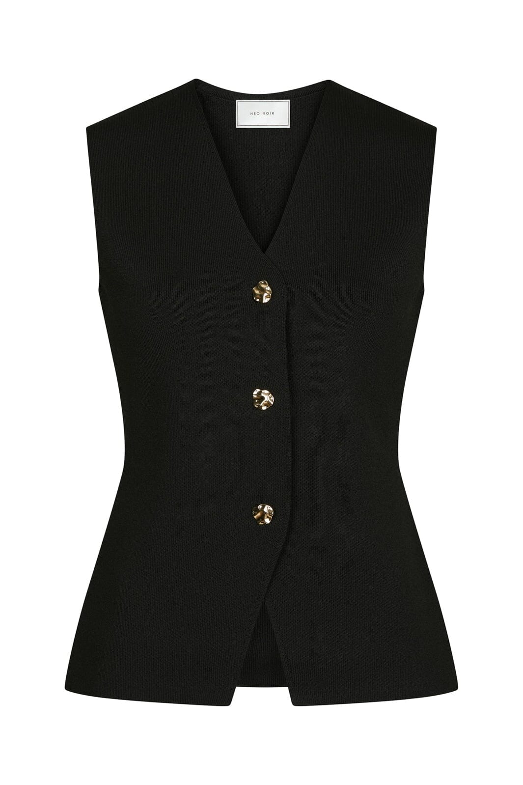 Neo Noir - Sway Smooth Knit Waistcoat 164704 - 100 - Black