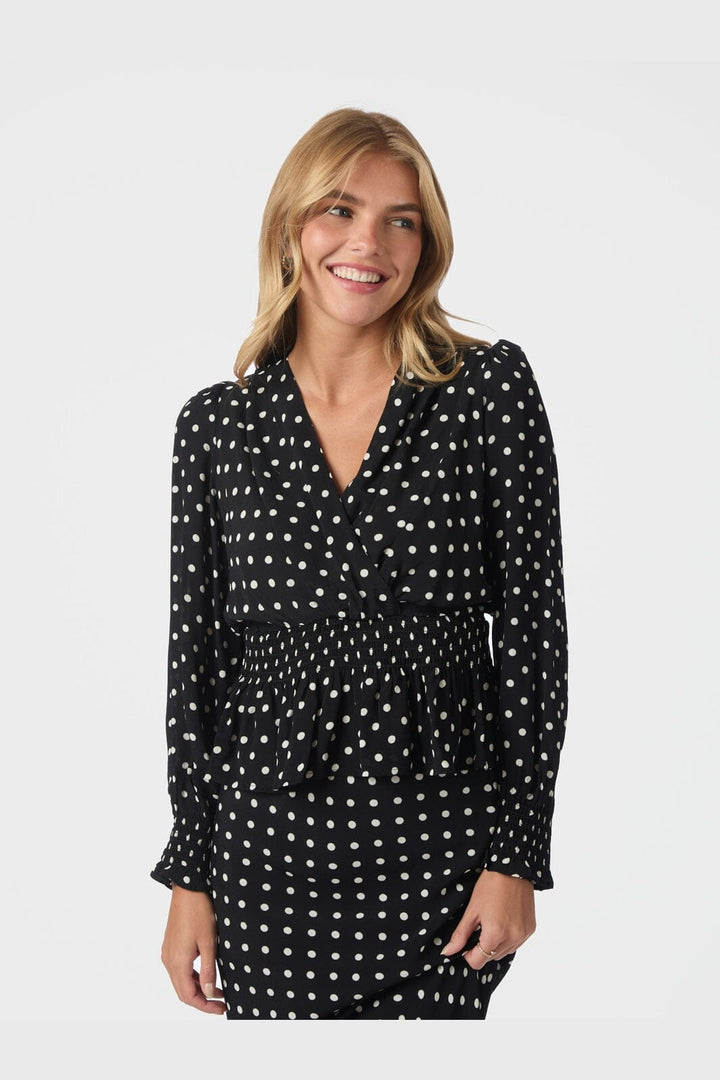 Neo Noir - Tamona Crepe Dot Blouse 167939 - 100 - Black